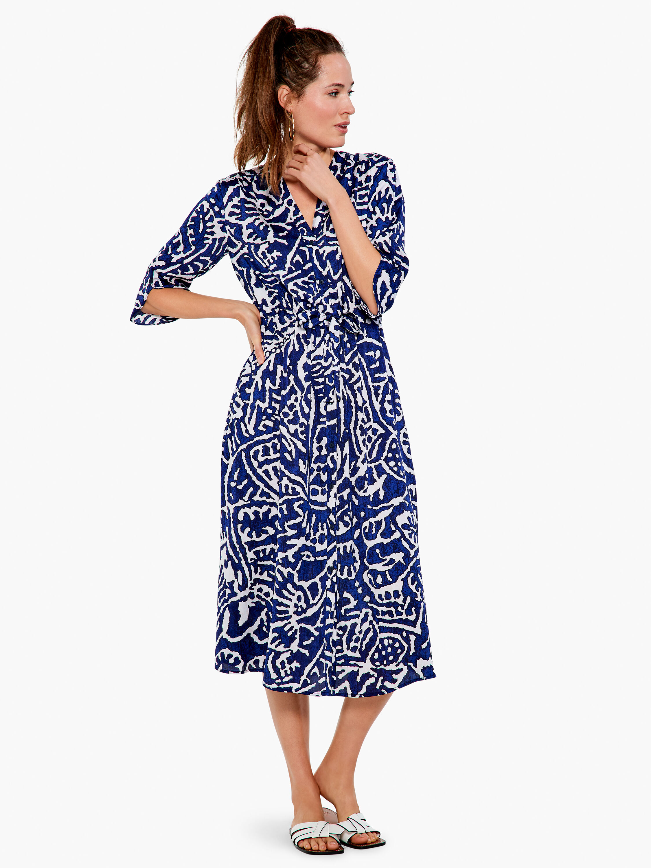 Indigo Stamp Dress