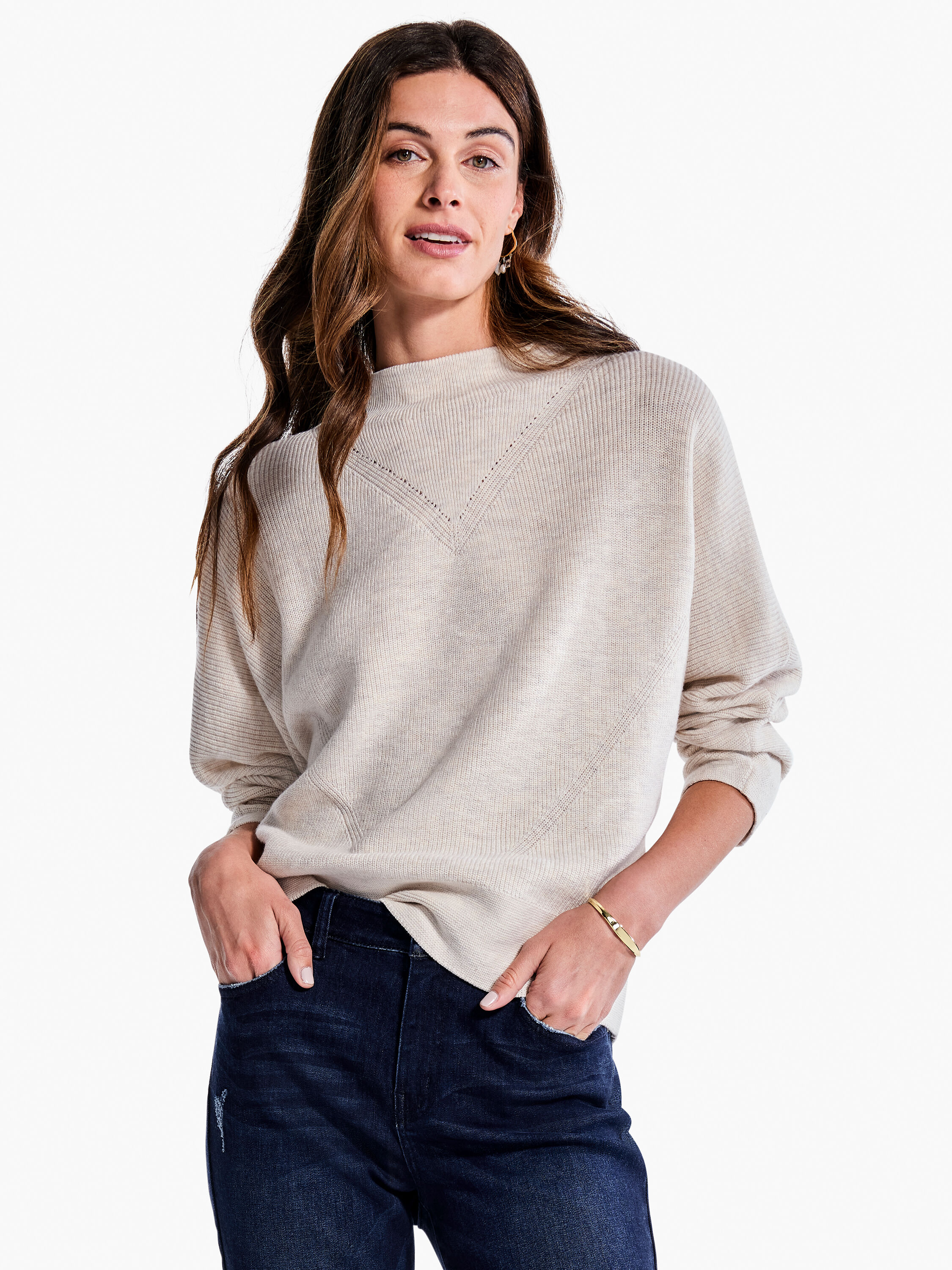 Shaker Knit Mock Sweater NIC ZOE