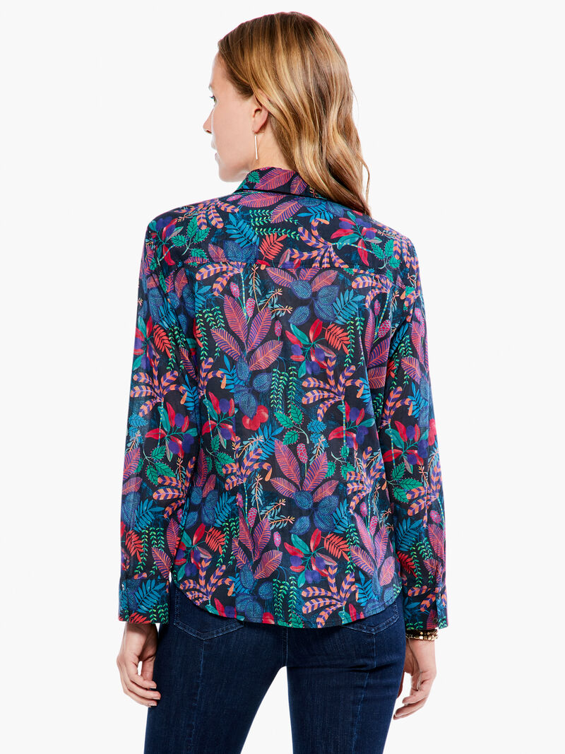 Woman Wears Vibrant Garden Crinkle Shirt image number 2