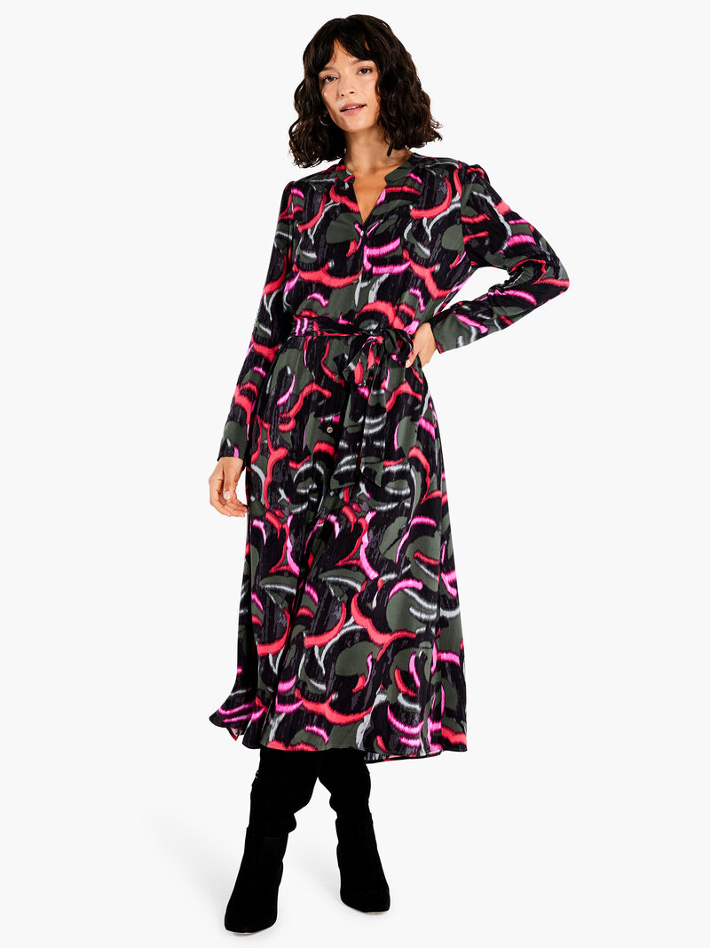 Woman Wears Neon Doodle Live In Dress image number 0