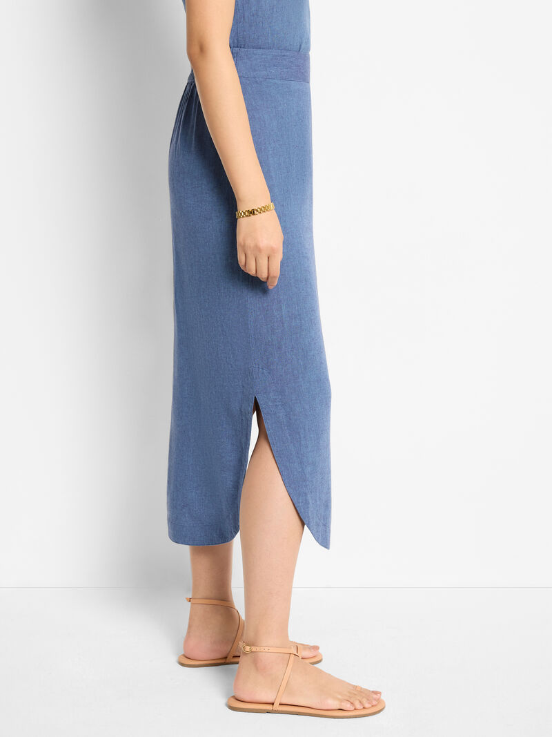 Woman Wears Rumba Linen Dip Skirt image number 2