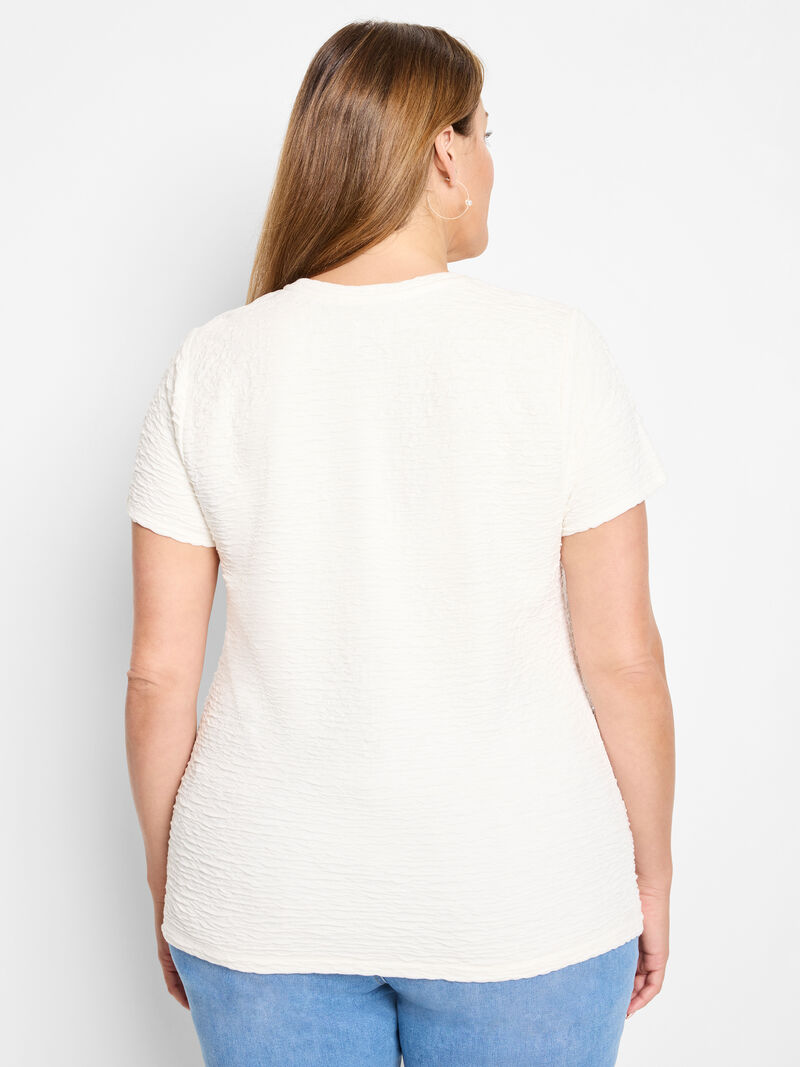Woman Wears Textured Tee image number 3