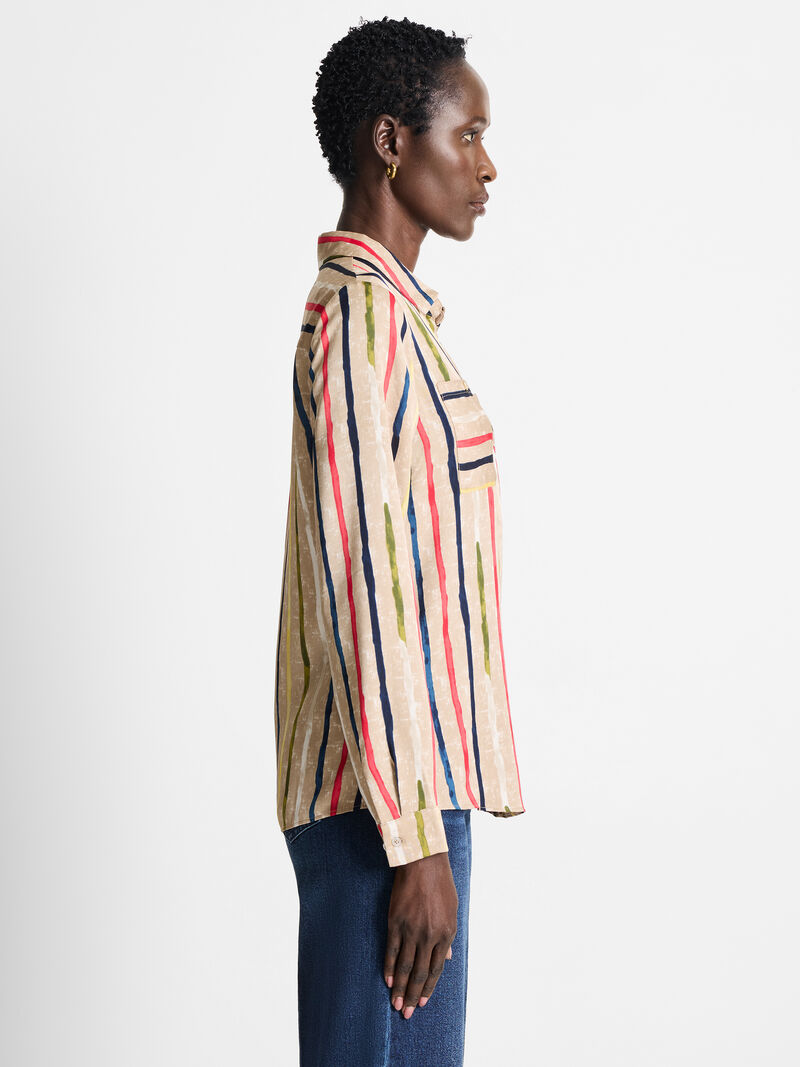 Woman Wears Painted Stripe Top image number 2