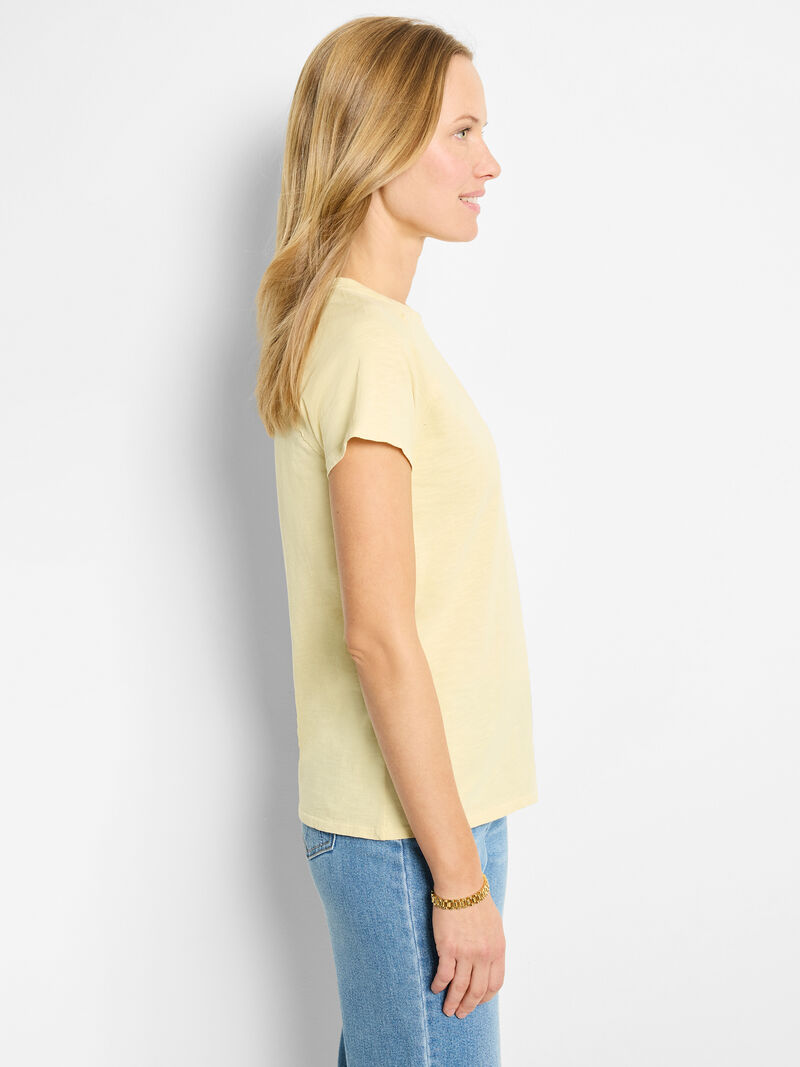 Woman Wears NZT Short Sleeve Cotton Slub Crew Neck Tee image number 1