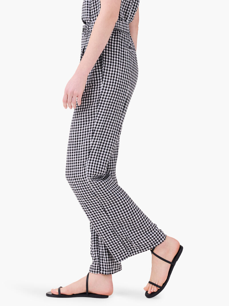 Woman Wears 30.5" Drapey Gingham Wide-Leg Pant image number 2