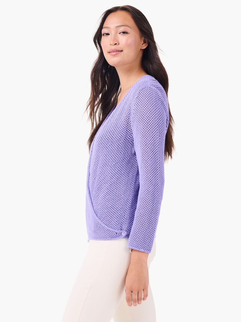 Woman Wears Mesh 4-Way Cardigan image number 2