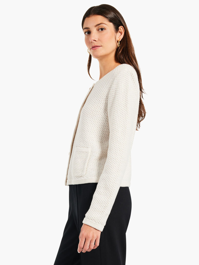 Woman Wears Gilded Texture Sweater Jacket image number 2