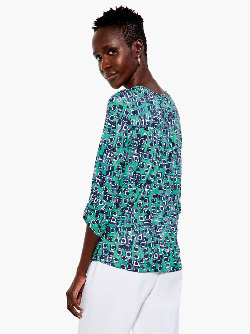 Woman Wears Picnic Geo Top image number 2