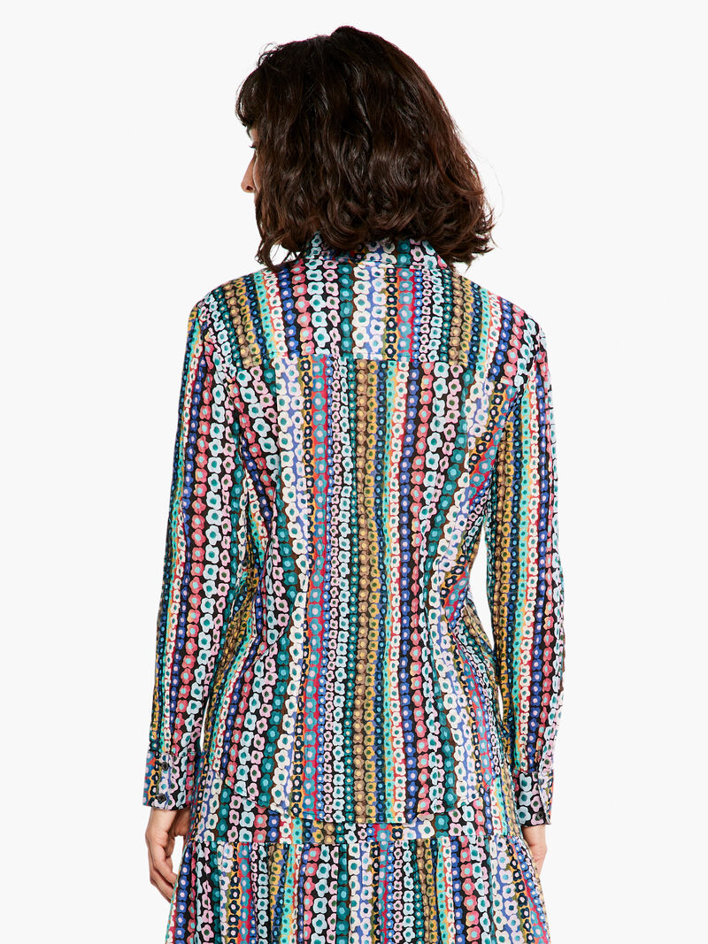 Woman Wears Flower Field Crinkle Shirt image number 3