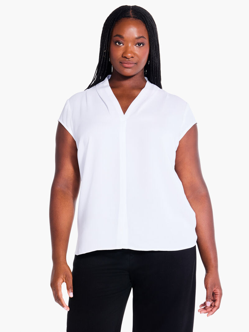 Woman Wears Cap Sleeve Day To Night Top image number 3