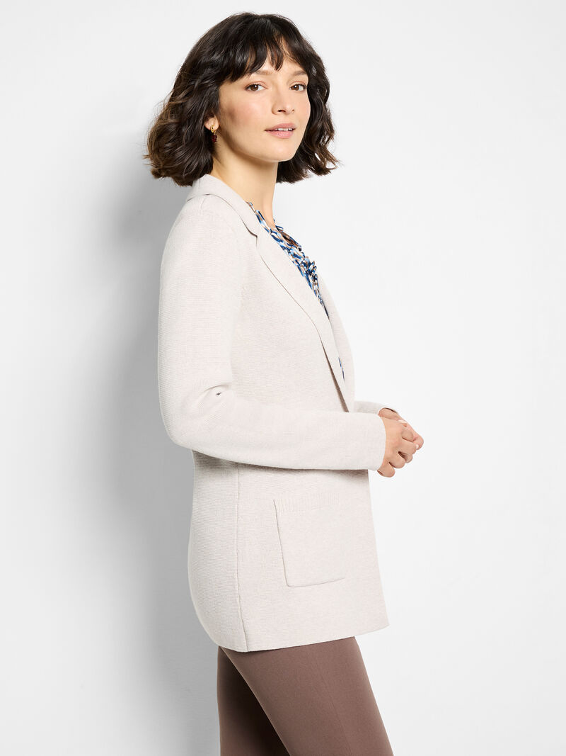 Woman Wears Elegant Knit Blazer image number 2