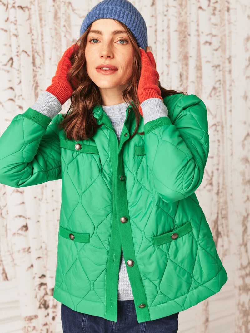 Knit Trim Puffer Jacket