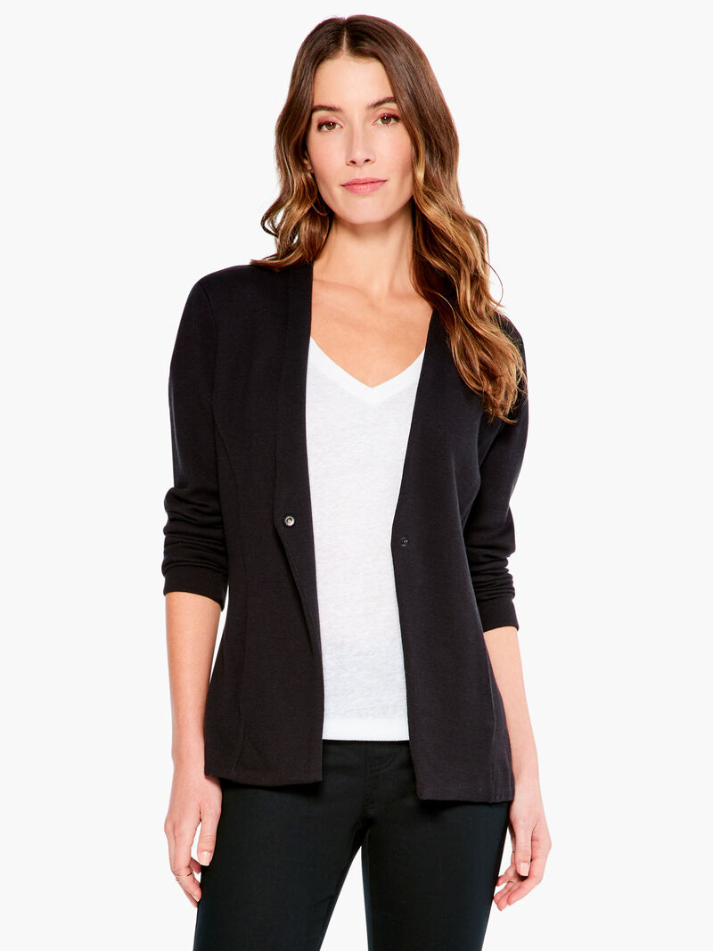 Woman Wears Sleek Knit Jacket image number 1