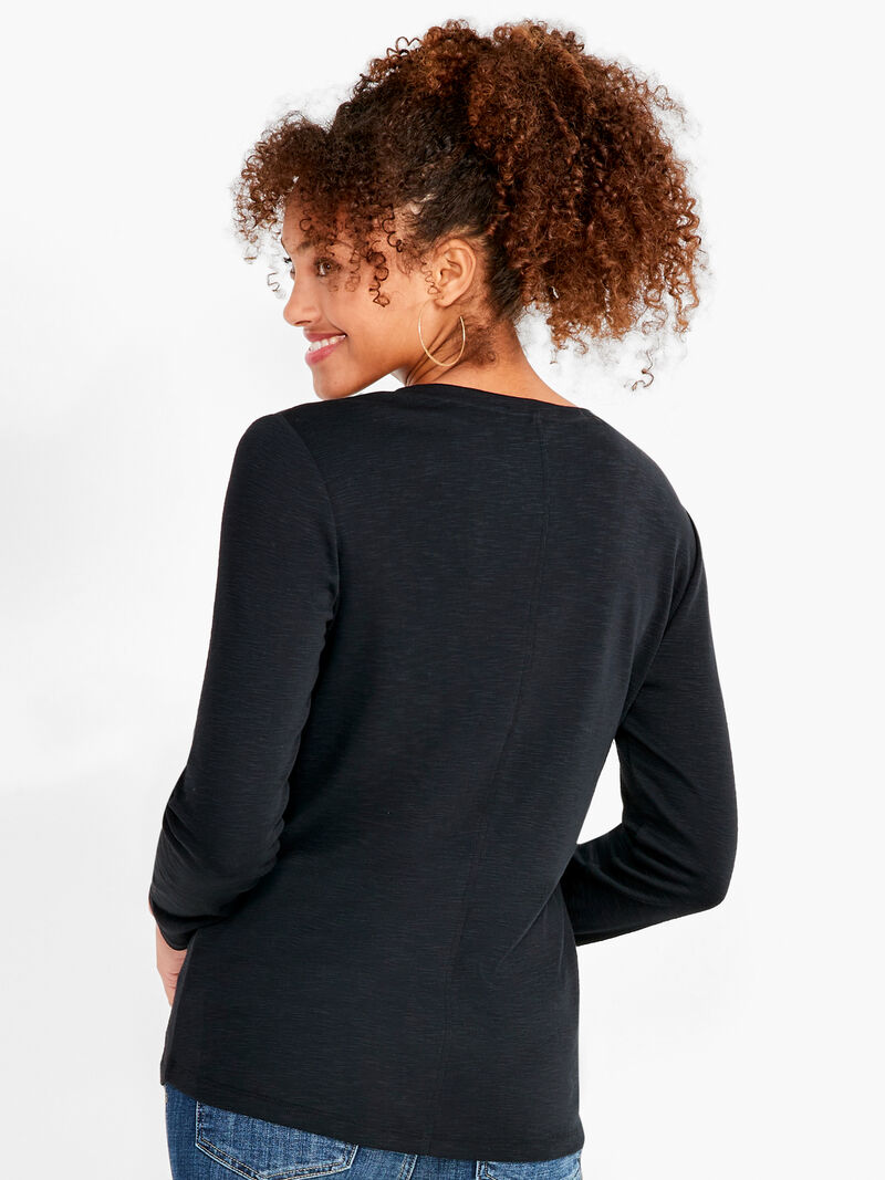 Woman Wears NZT Long Sleeve V Tee image number 2