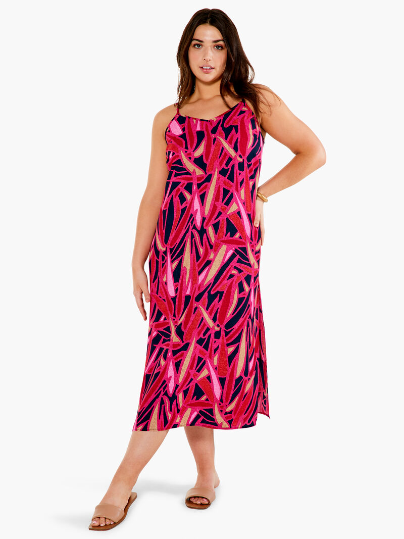 Woman Wears Sunset Jungle Slip Dress image number 0