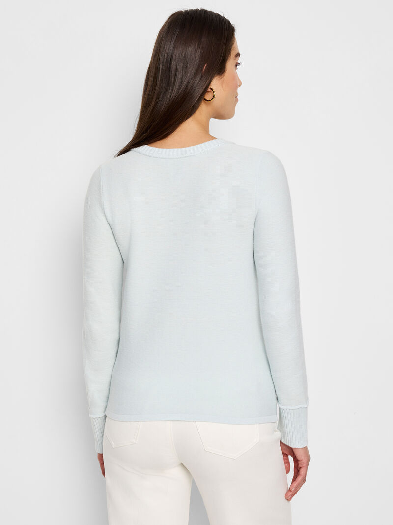 Woman Wears Baby Garter Crew Neck Sweater image number 3