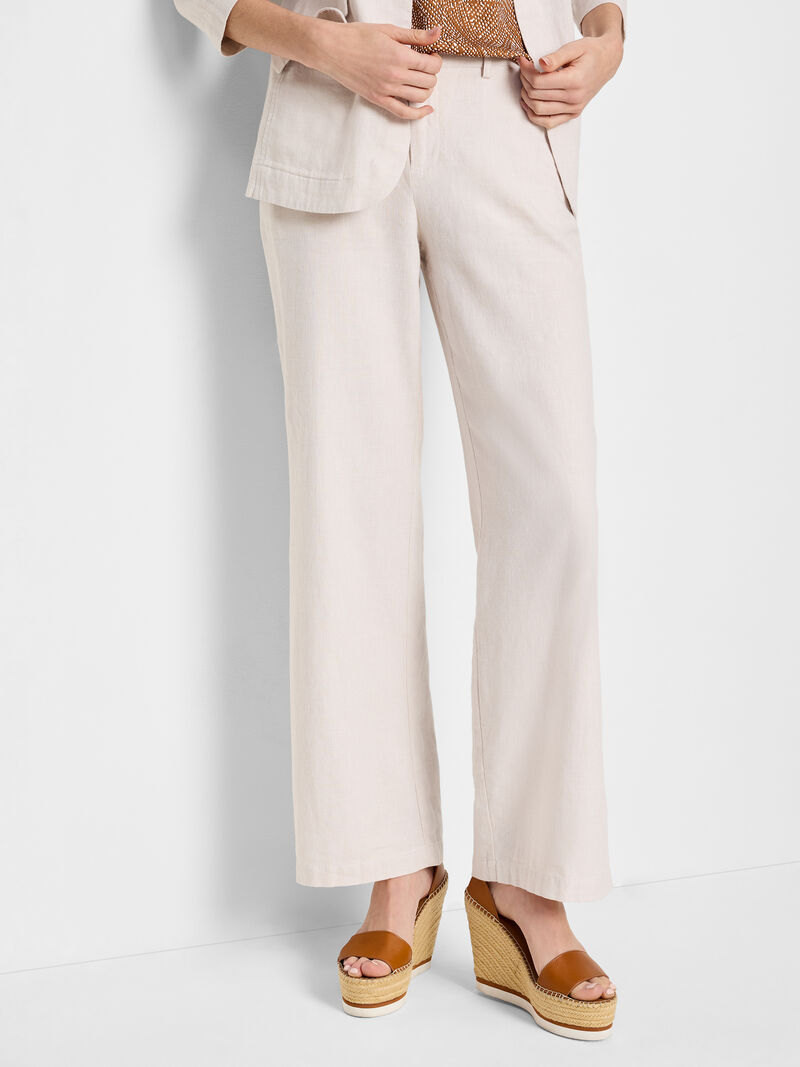 31" Linen Cotton Eliot Wide-Leg Pant