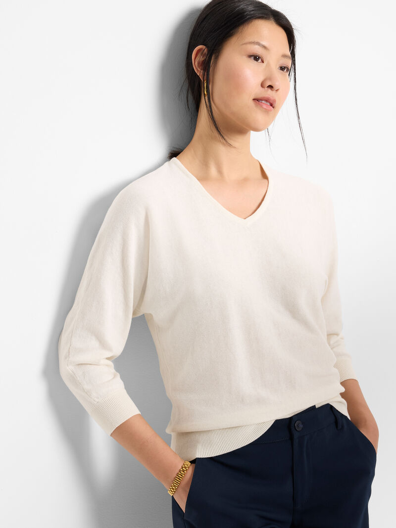 Easy V-Neck Pure Cotton Sweater