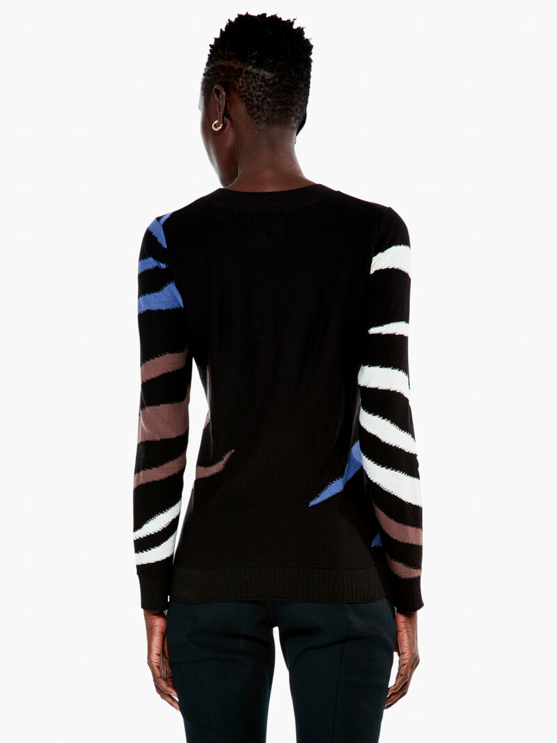 Woman Wears Falling Stripes Vital Sweater image number 2