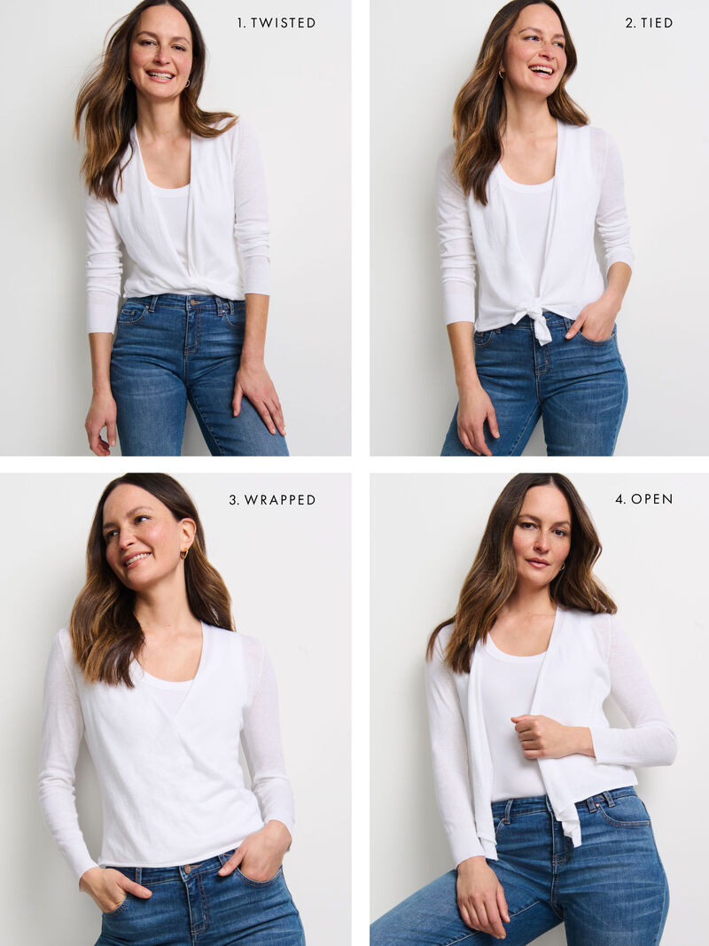 Woman Wears All Year 4-Way Cardigan image number 4