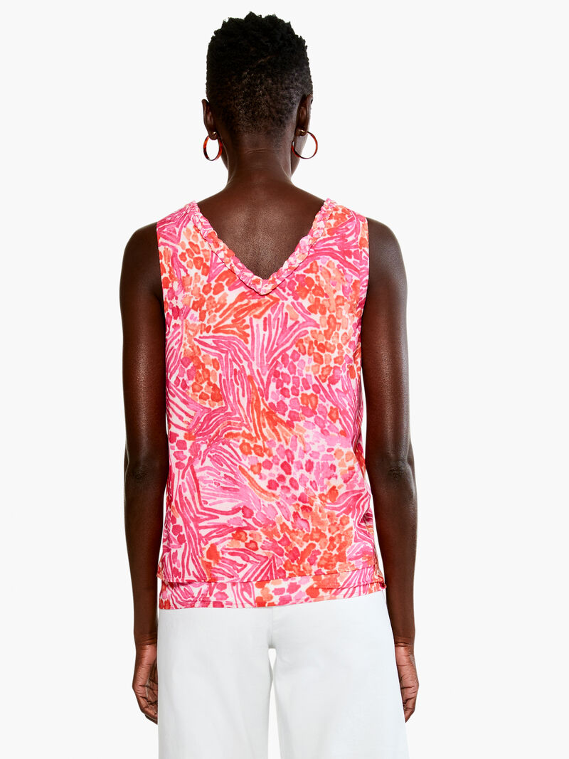 Woman Wears Watercolor Petals Tank image number 3