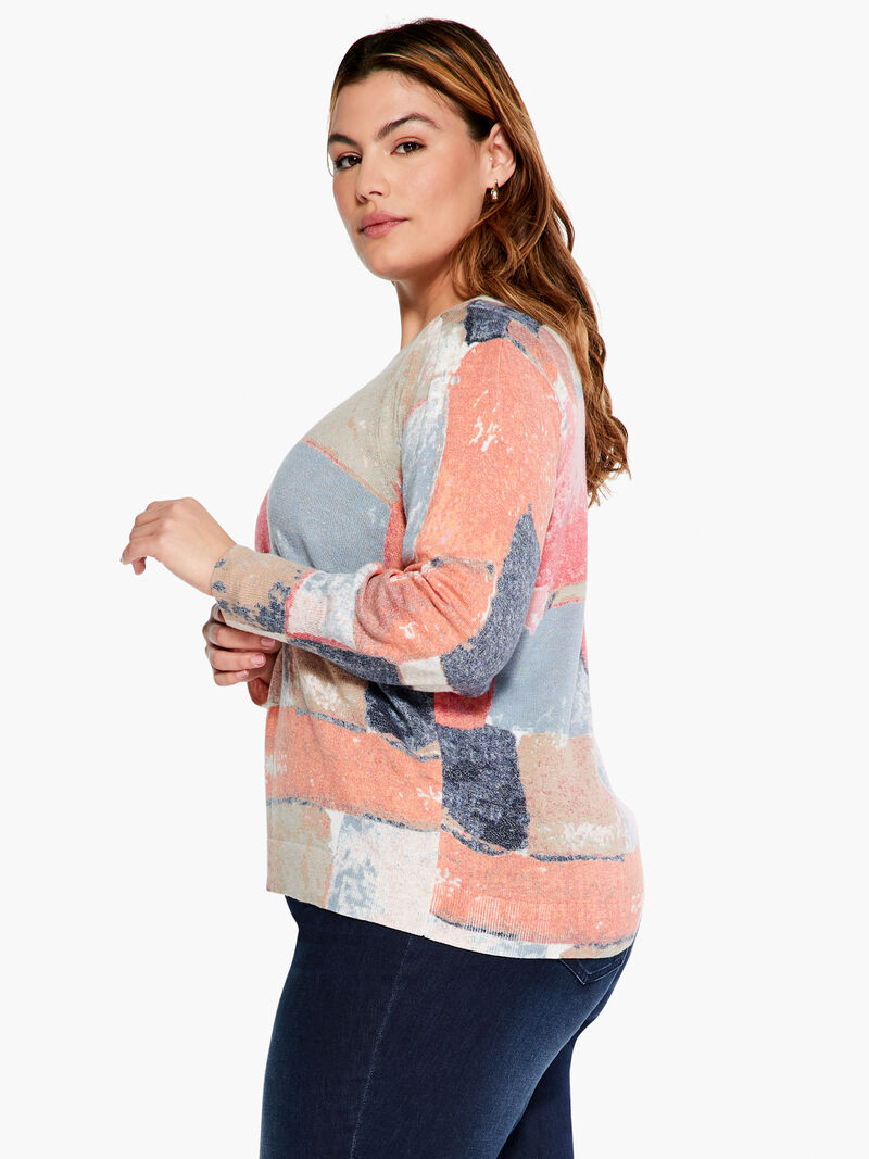 Woman Wears Printed Geo Sweater image number 1
