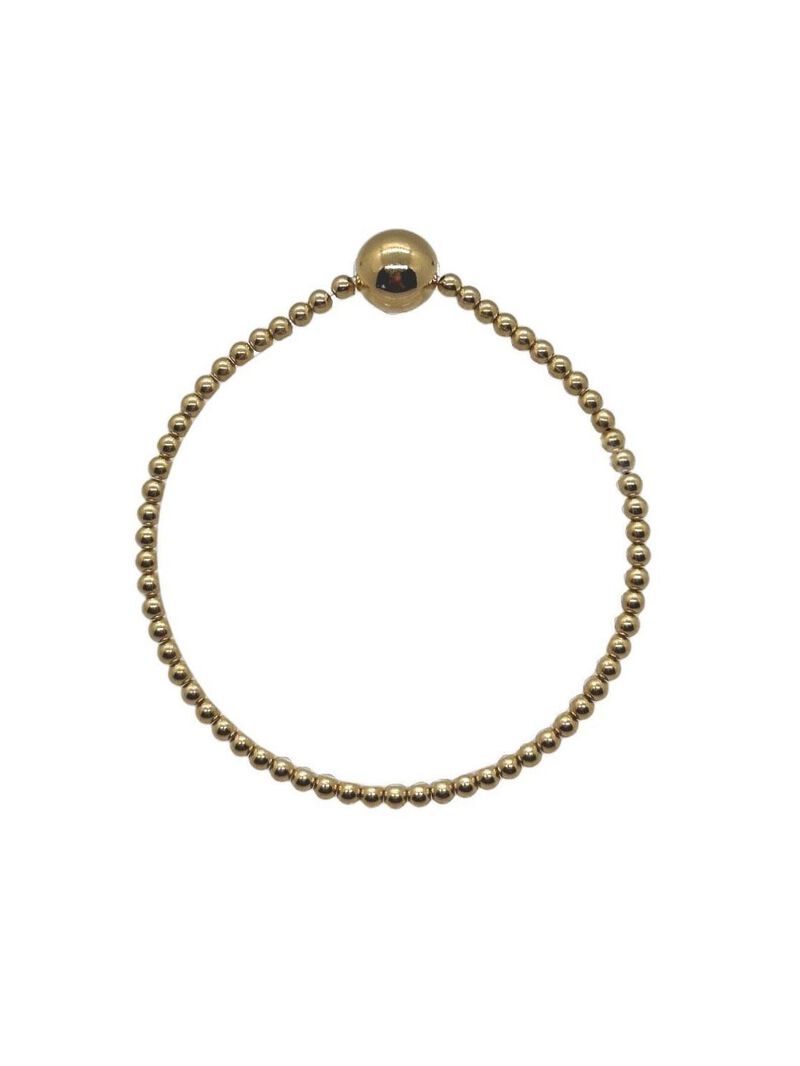 Woman Wears Paula Rosen Spheric 3MM + 10MM Bracelet - Stretch Bead image number 0