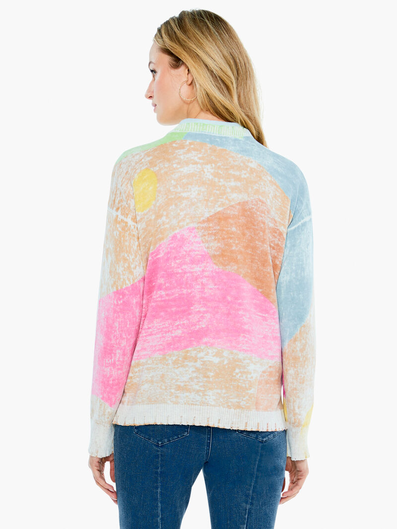 Woman Wears Mosaic Sunrise Sweater image number 2