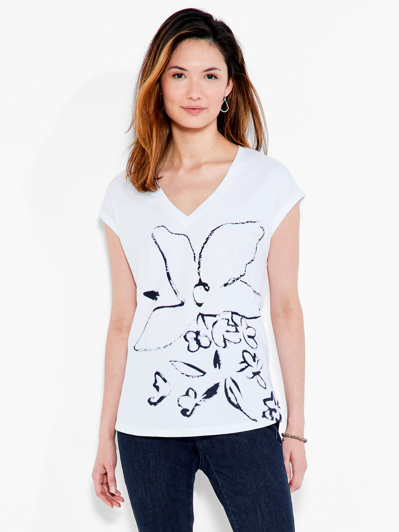 Woman Wears NZT Short Sleeve Petal V Tee image number 1