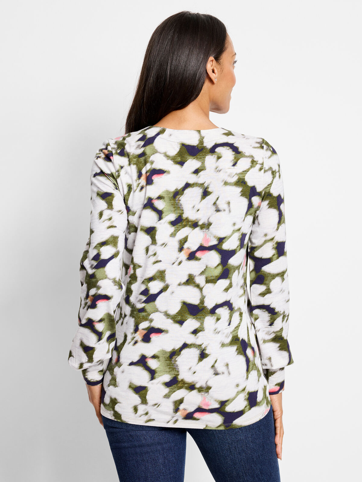 NZT Blurred Petals Long Sleeve Top