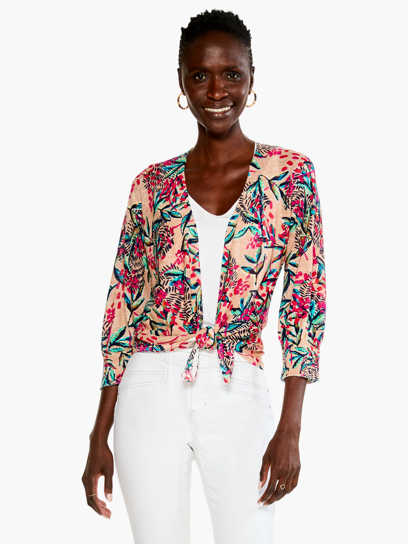 Woman Wears Cherry Blossom Cardigan image number 2