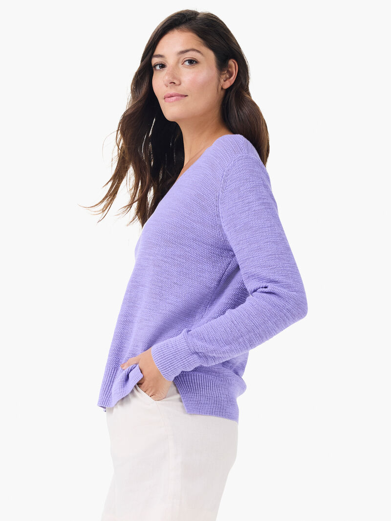 Woman Wears Breezy Texture Sweater image number 3