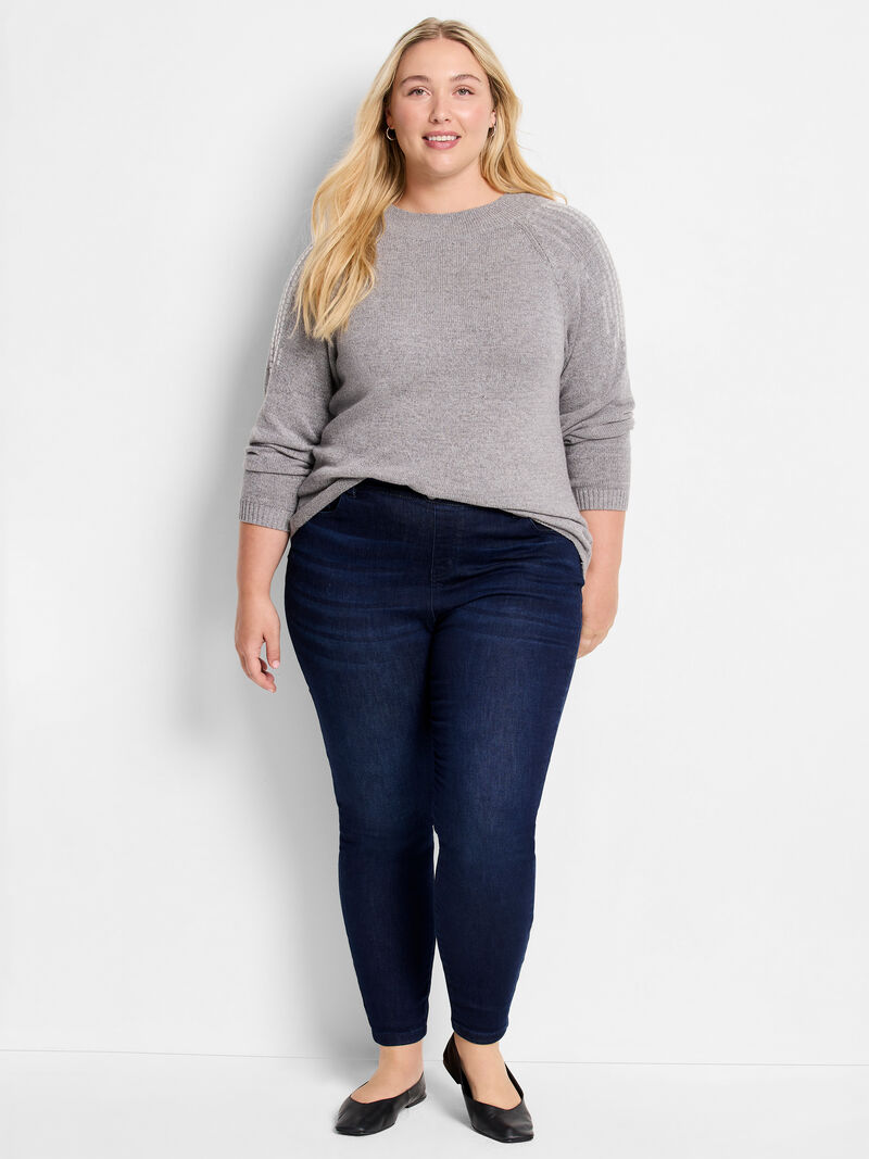 Woman Wears Subtle Shine Sweater image number 1