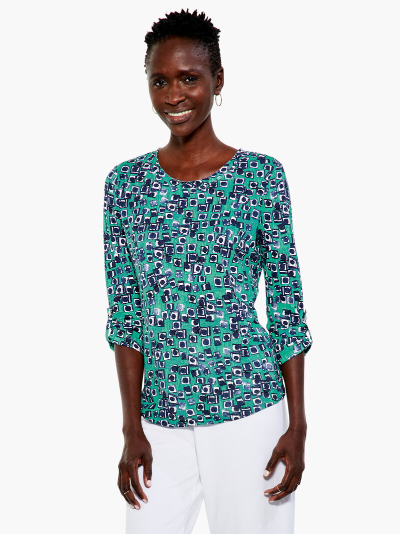 Woman Wears Picnic Geo Top image number 0