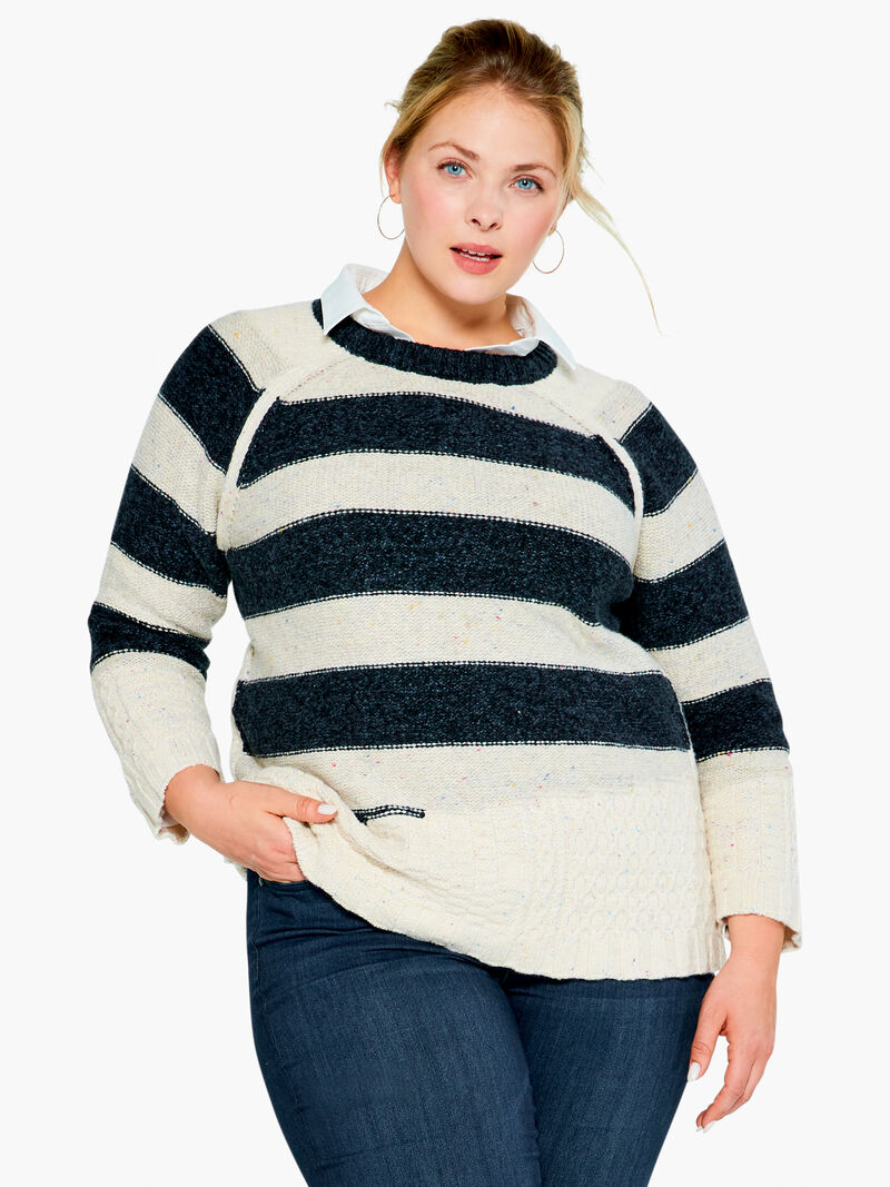 Woman Wears California Tides Sweater image number 0