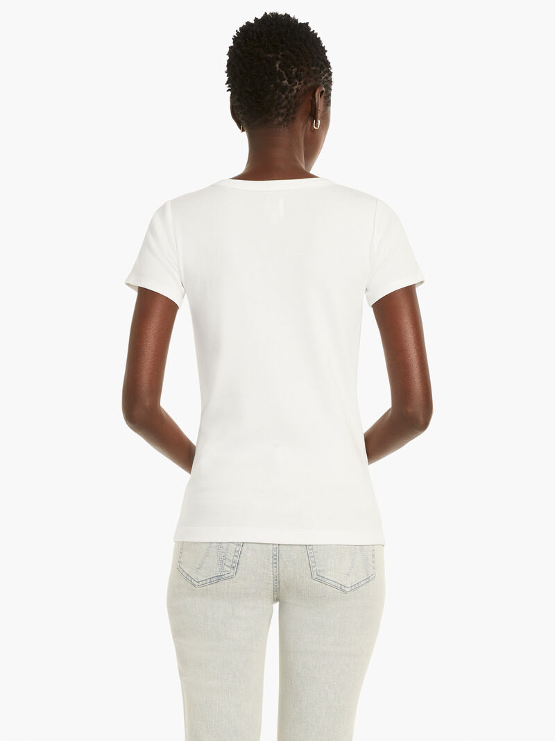 Woman Wears Perfect Knit Rib Short Sleeve Crew Tee image number 2