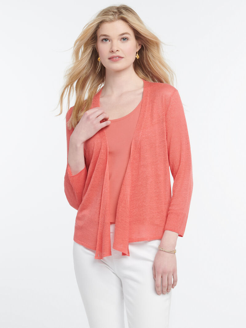 Woman Wears Lightweight 4-Way Cardigan image number 0