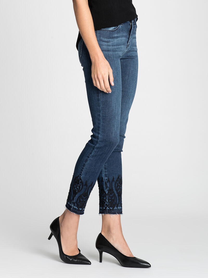 Woman Wears Abby Ankle Embroidered 27' image number 2