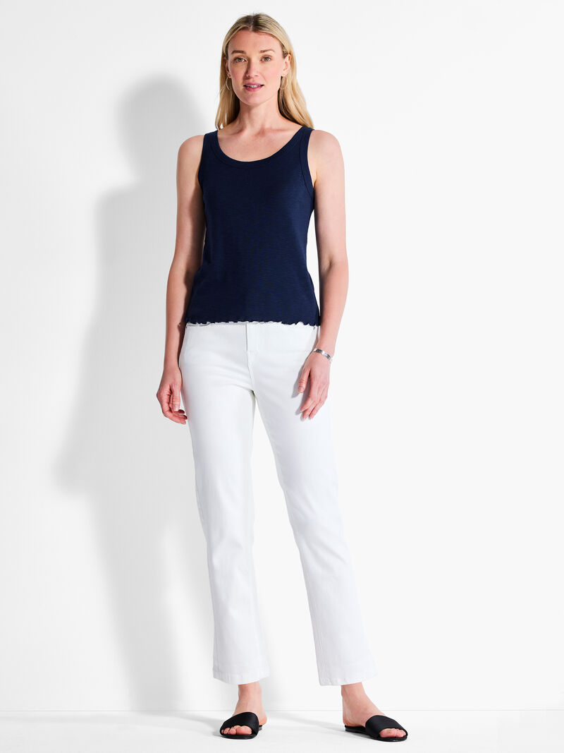 Woman Wears NZT Scoop Lettuce Edge Tank image number 3