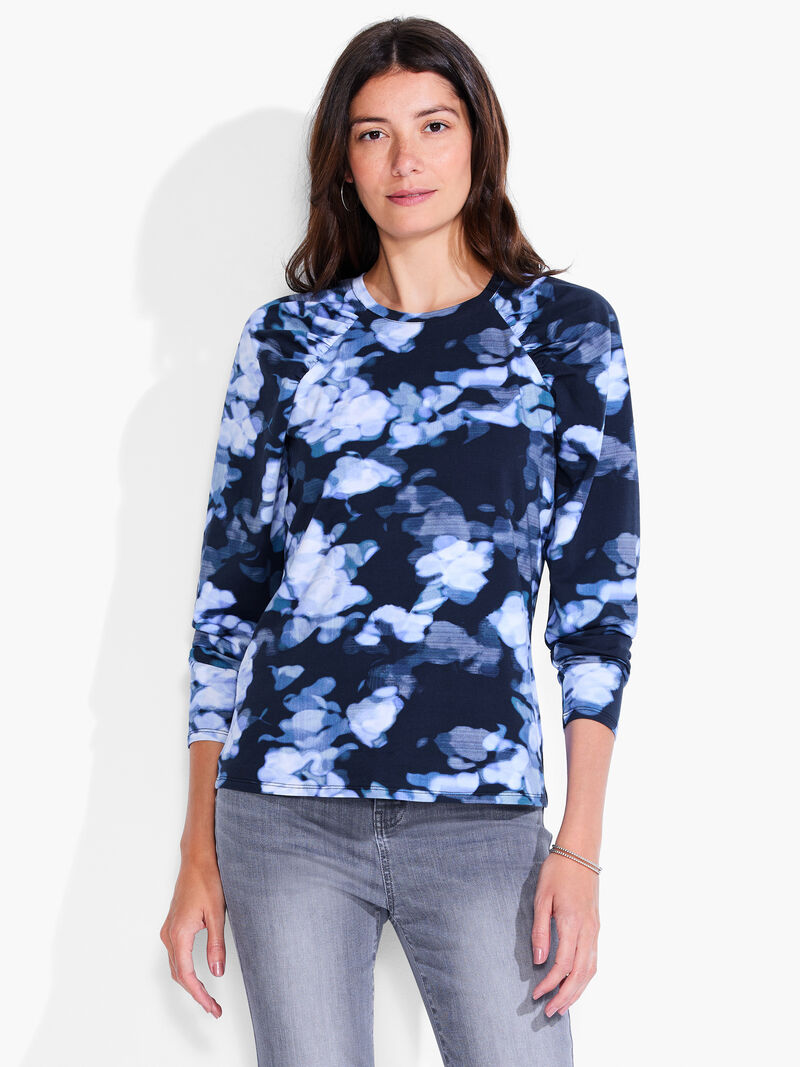 Woman Wears NZT Blurred Floral Long Sleeve Puff Shoulder image number 0