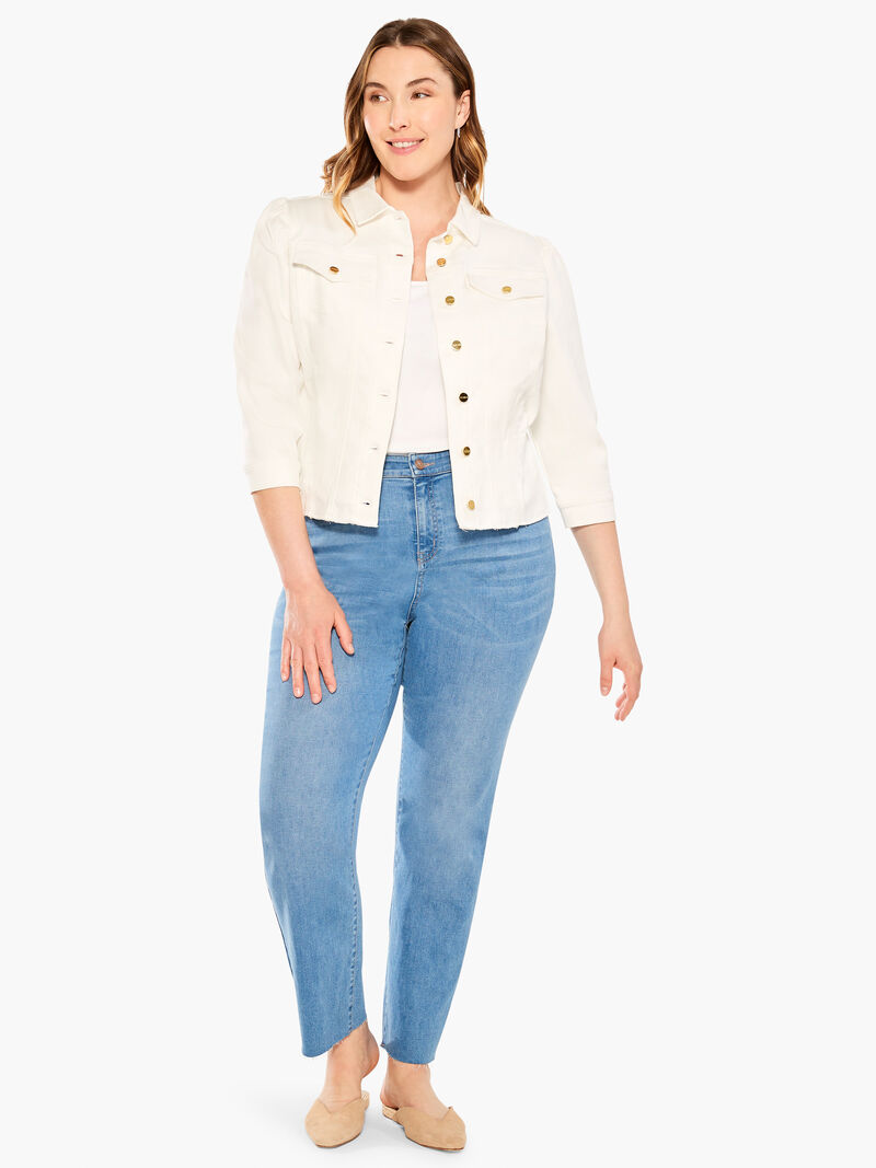 Woman Wears NZ Denim Femme Sleeve Denim Jacket image number 3