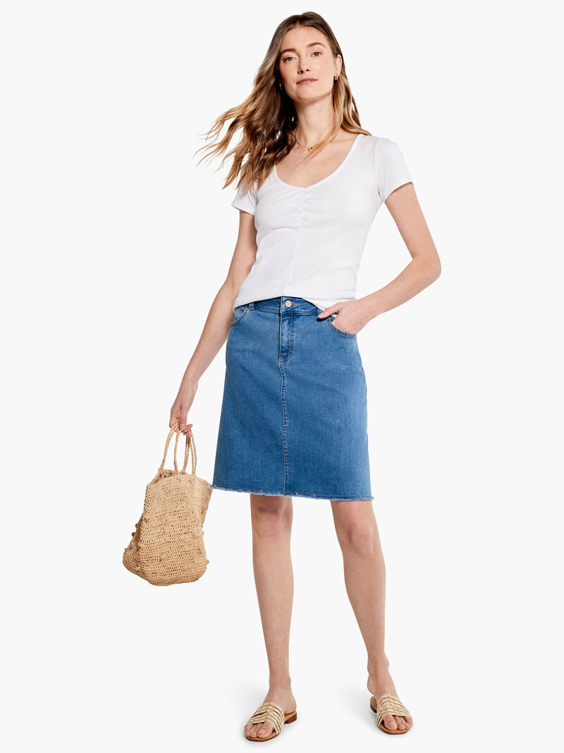 Woman Wears Drapey Rib Scrunch Tee image number 3
