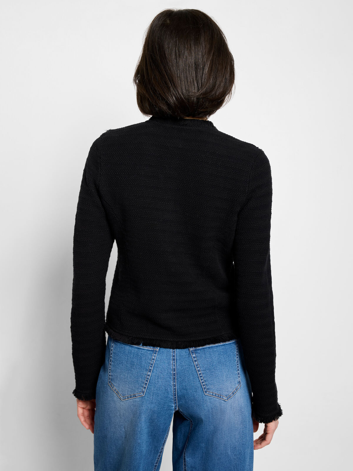 Fringe Mix Femme Knit Jacket
