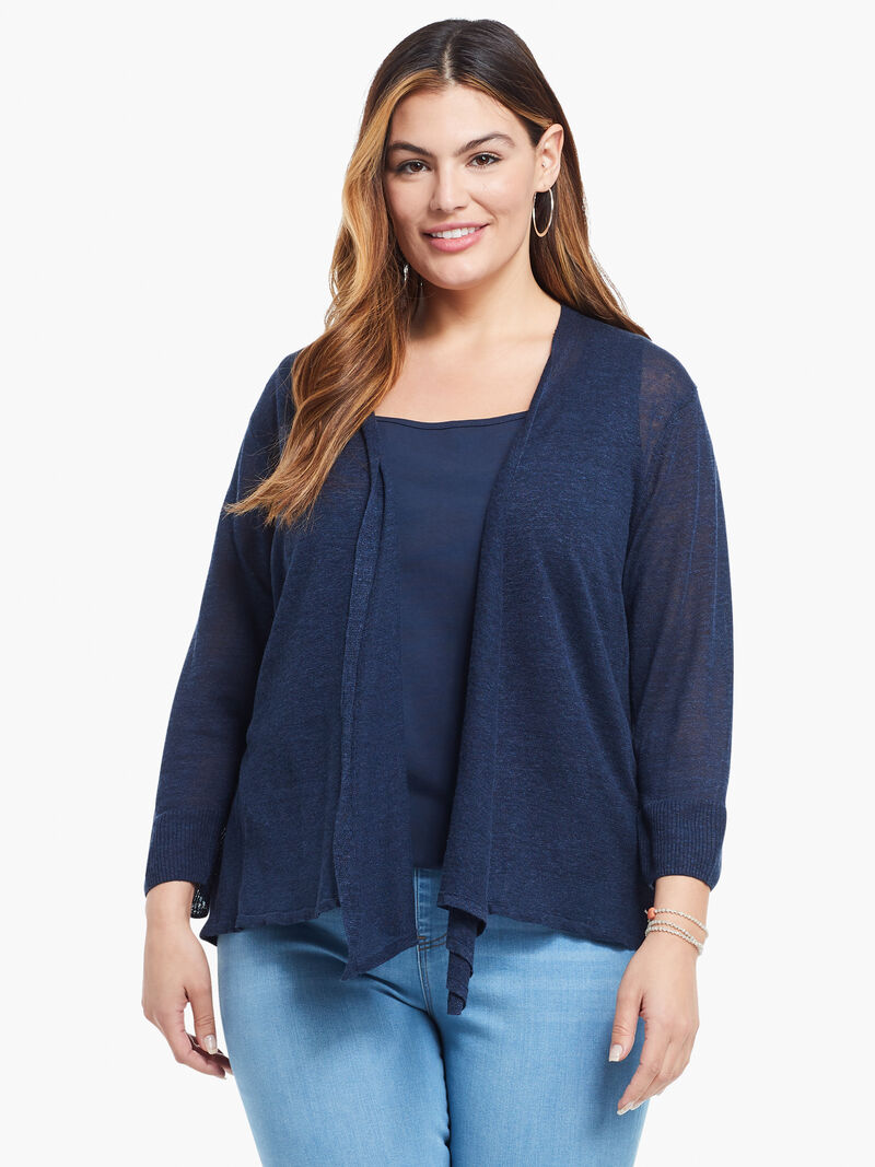 Woman Wears Lightweight 4-Way Cardigan image number 0