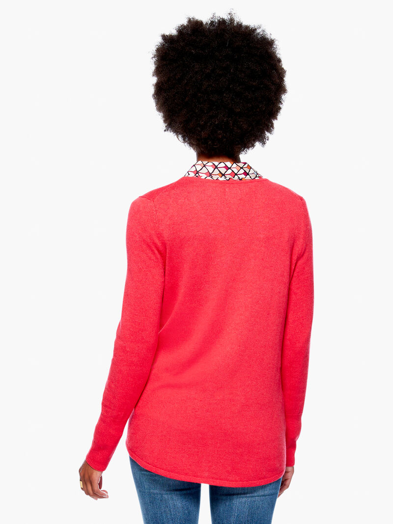 Woman Wears Vital V Neck Sweater image number 2