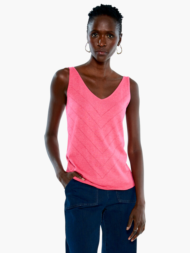Woman Wears Angled Vital V Tank image number 0