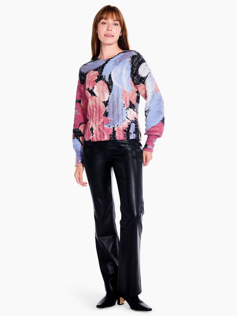 Woman Wears Autumn Bloom Sweater image number 3