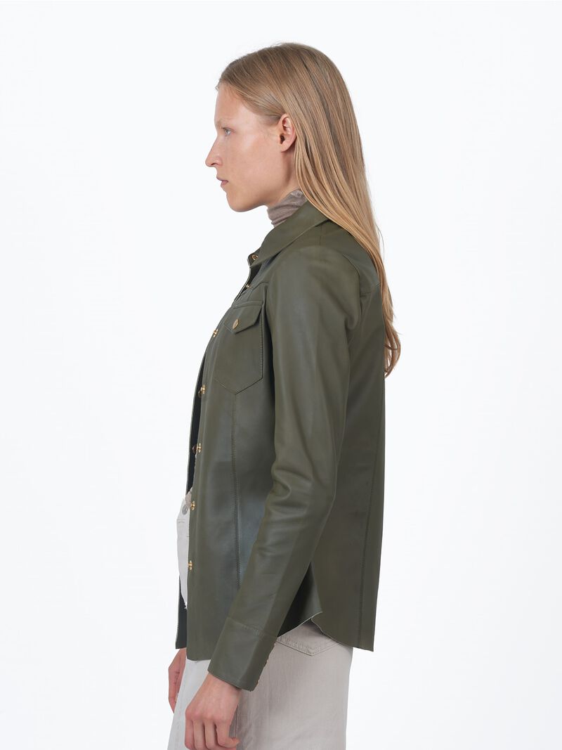 Woman Wears JKT - Robin Matte Leather Jacket image number 1