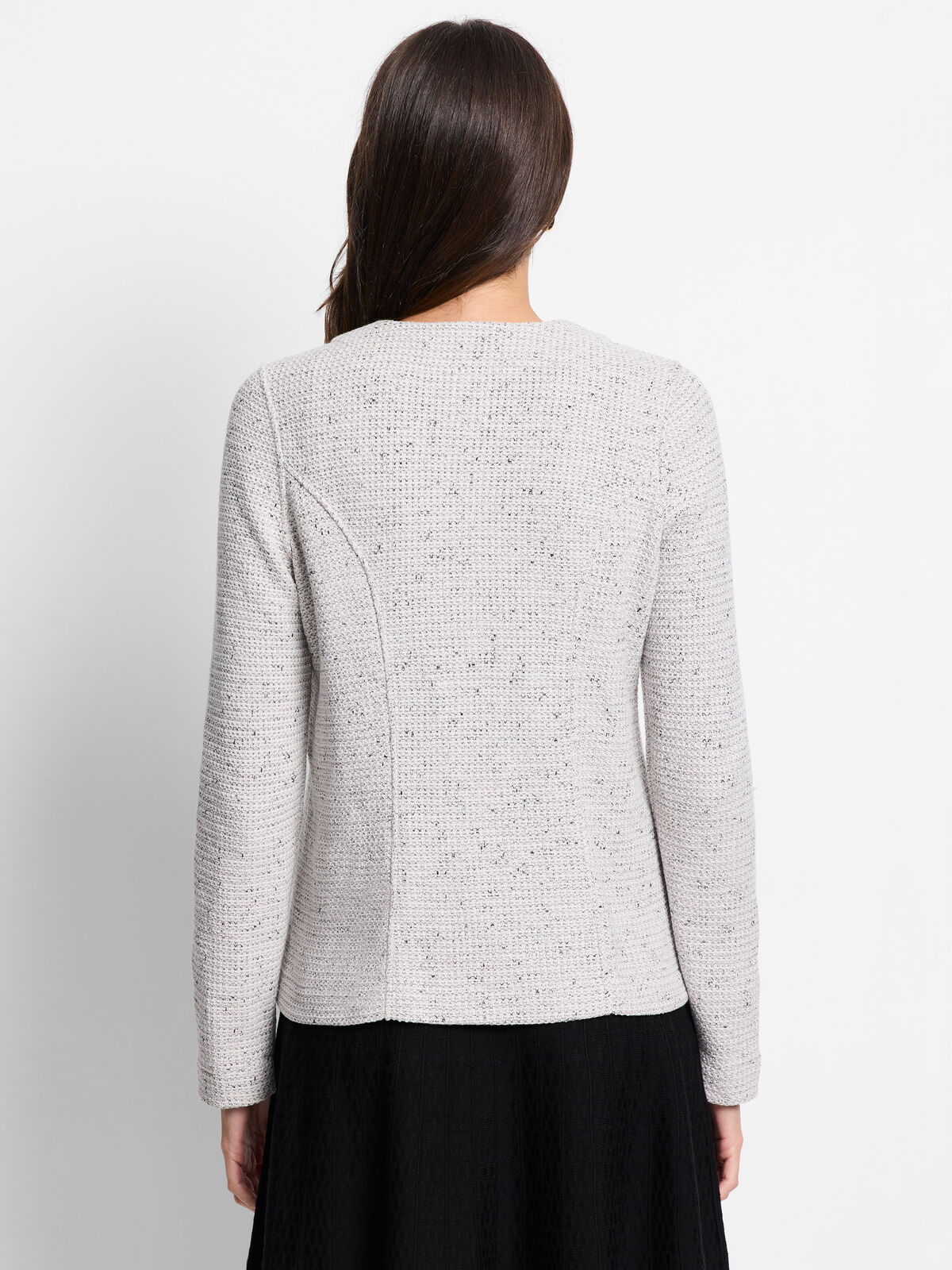 Zip Front Mix Knit Jacket