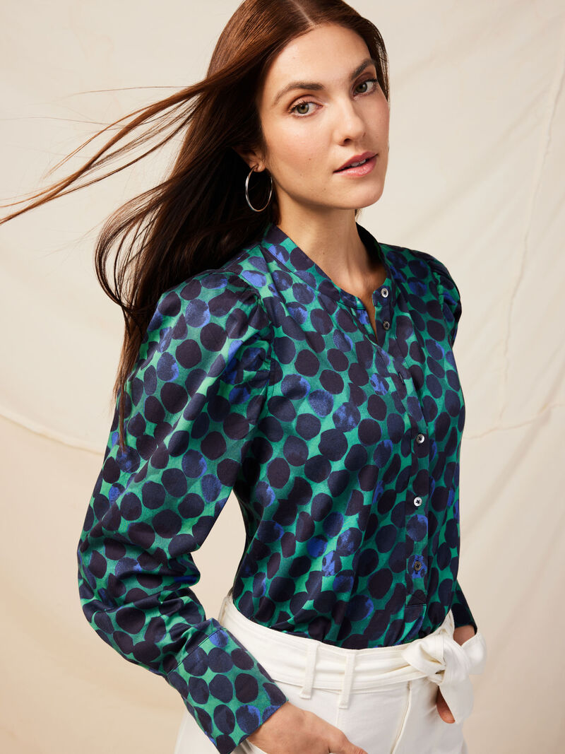 Woman Wears Ocean Dot Top image number 0